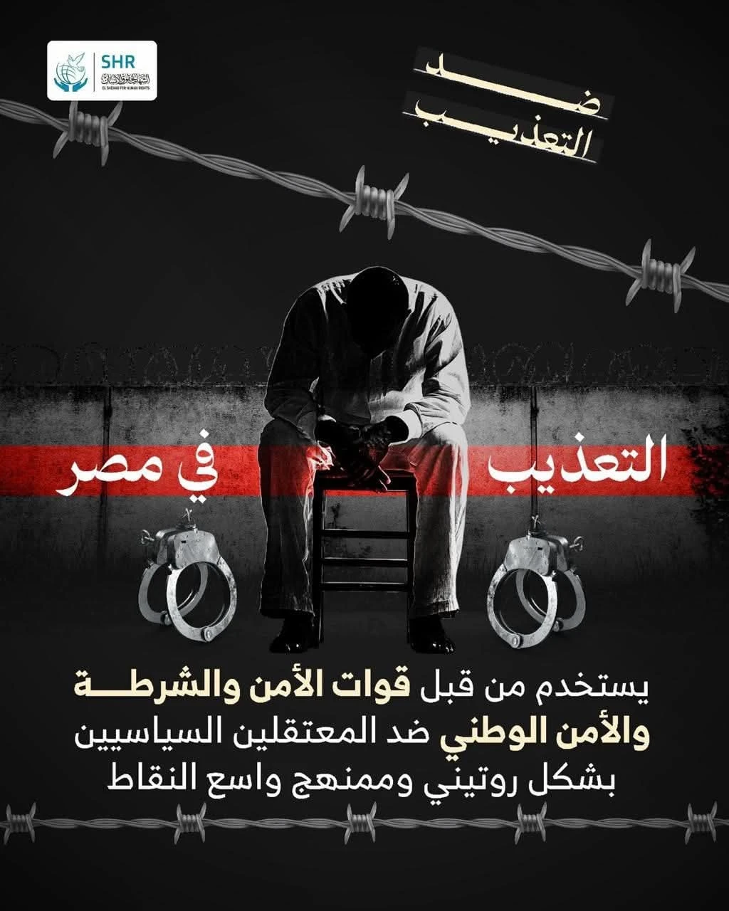 التعذيب  يستخدم من قبل قوات الأمن والشرطة والأمن الوطني ضد المعتقلين السياسيين بشكل روتيني وممنهج واسع النطاق